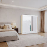 Tokyo High Gloss Sliding Wardrobe with Mirrors and Metallic Handles