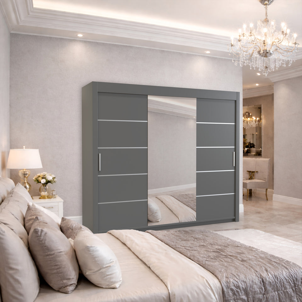 Bursa Mirror Sliding Door Wardrobe