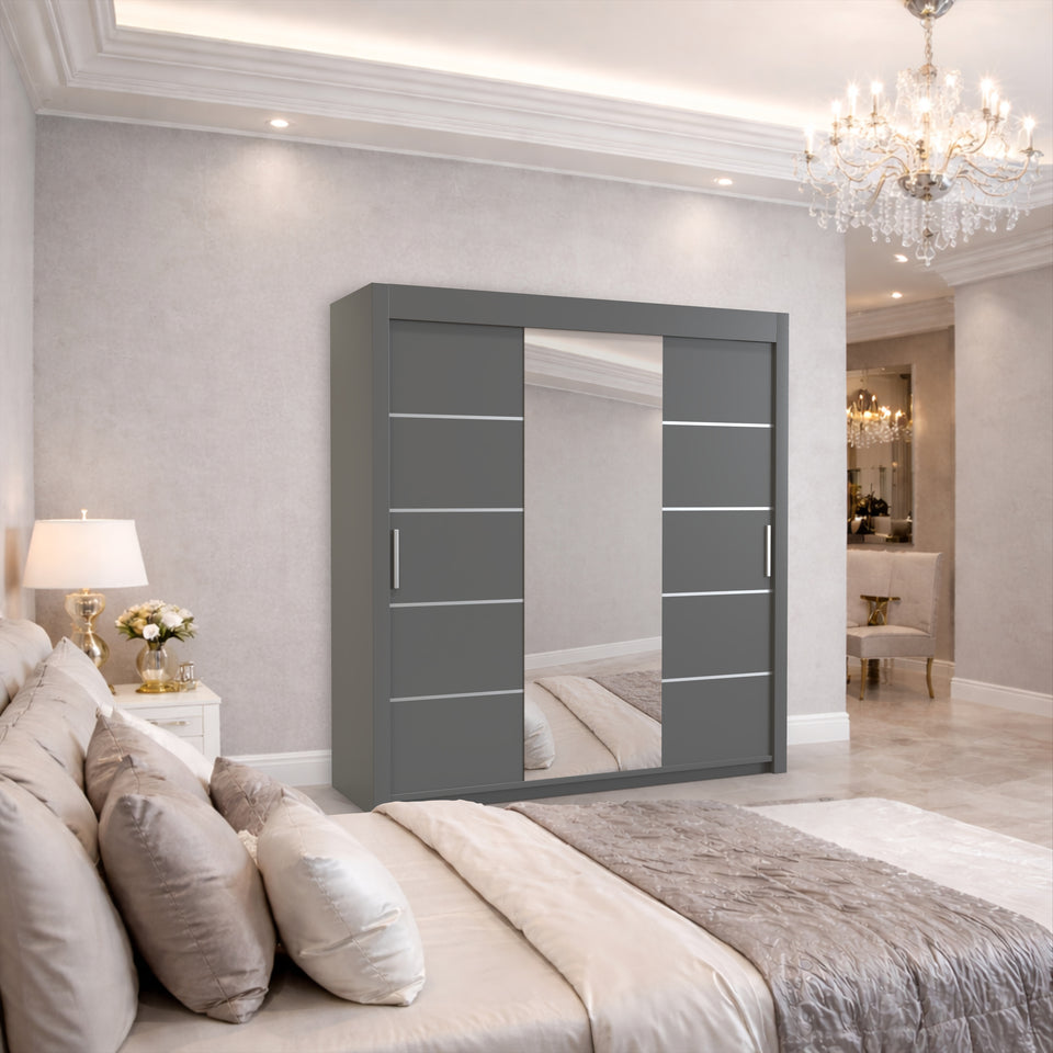Bursa Mirror Sliding Door Wardrobe