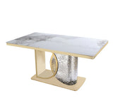 Louis Modern Hammered Design Dining Table, Sintered Stone Top