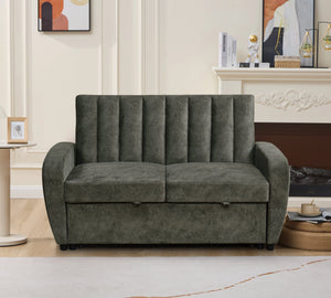 Modern Grey 2-Seater Pull-Out Sofa Bed