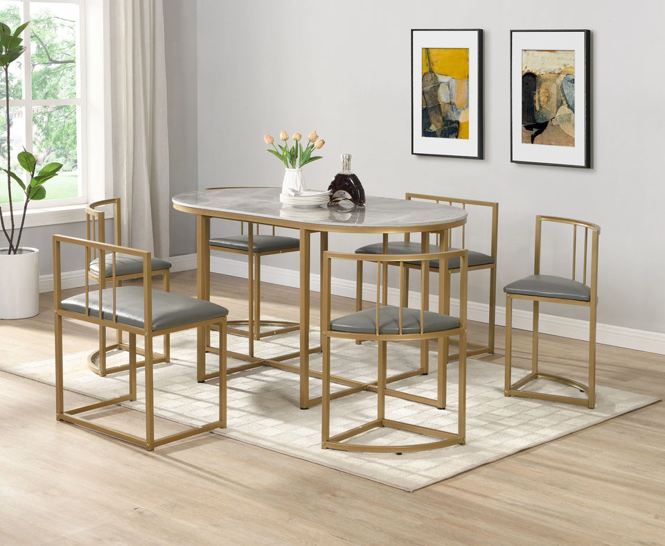 Madrid Modern 6-Seater Dining Table Set