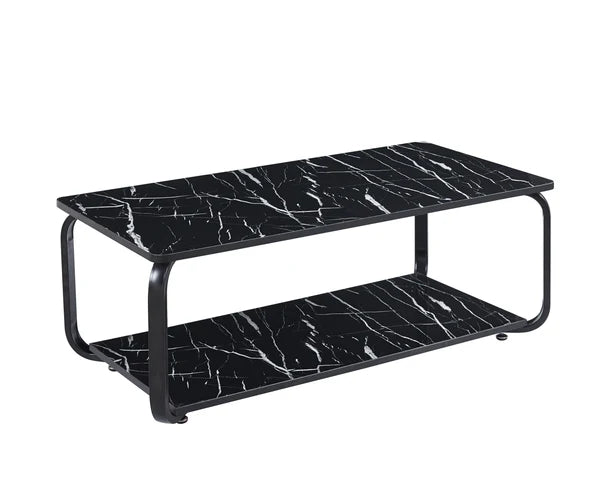 Nyra Black, Grey Coffee Table with Optional Gold Or Black Frame