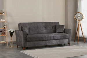 Donence Sofabed in Grey -3 Seater Sofabed with Storage & Free 2 Cushions