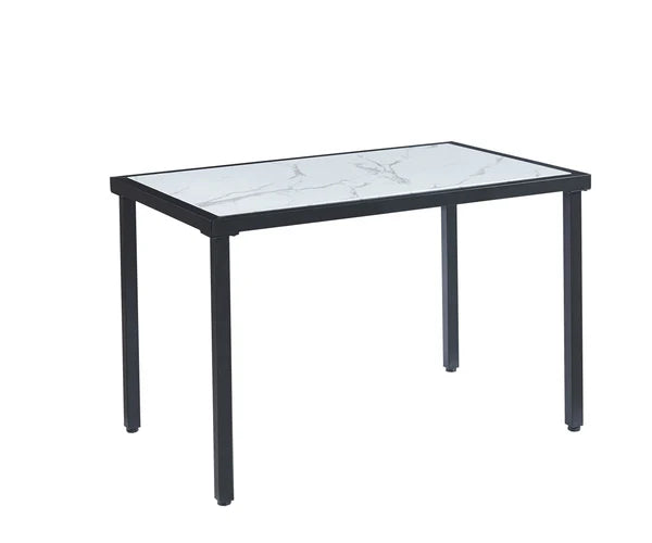 Oval MDF High Gloss Marble Look Alike Dining Table (No Chairs Included)