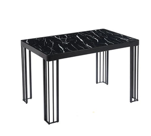 Windsor MDF Marble Effect High Gloss Windsor Dining Table (No Chairs Included)