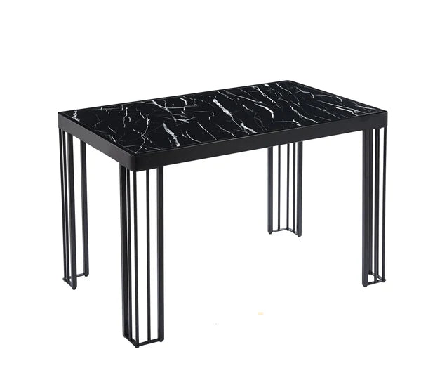 Windsor MDF Marble Effect High Gloss Windsor Dining Table (No Chairs Included)