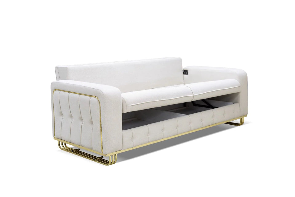 Berlin Sofa Set  3+2 Seater With Gold Or Silver Frame