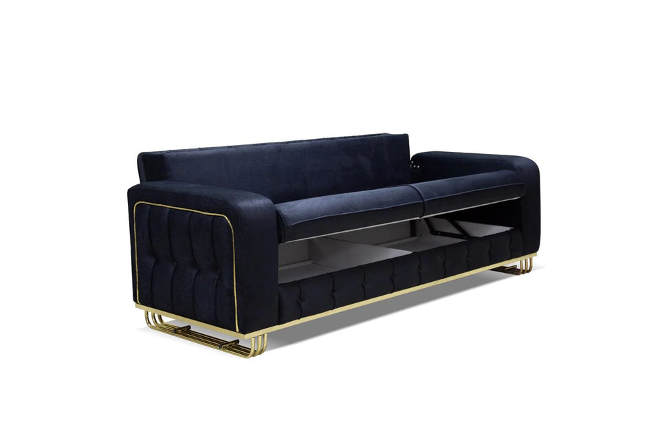 Berlin Sofa Set  3+2 Seater With Gold Or Silver Frame