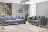 Berlin Sofa Set  3+2 Seater With Gold Or Silver Frame