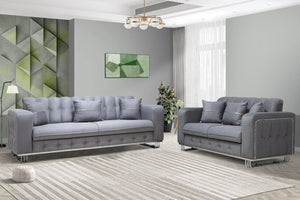 Berlin Sofa Set  3+2 Seater With Gold Or Silver Frame