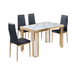 Windsor MDF Marble Effect High Gloss Windsor Dining Table (No Chairs Included)