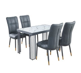 Windsor MDF Marble Effect High Gloss Windsor Dining Table (No Chairs Included)